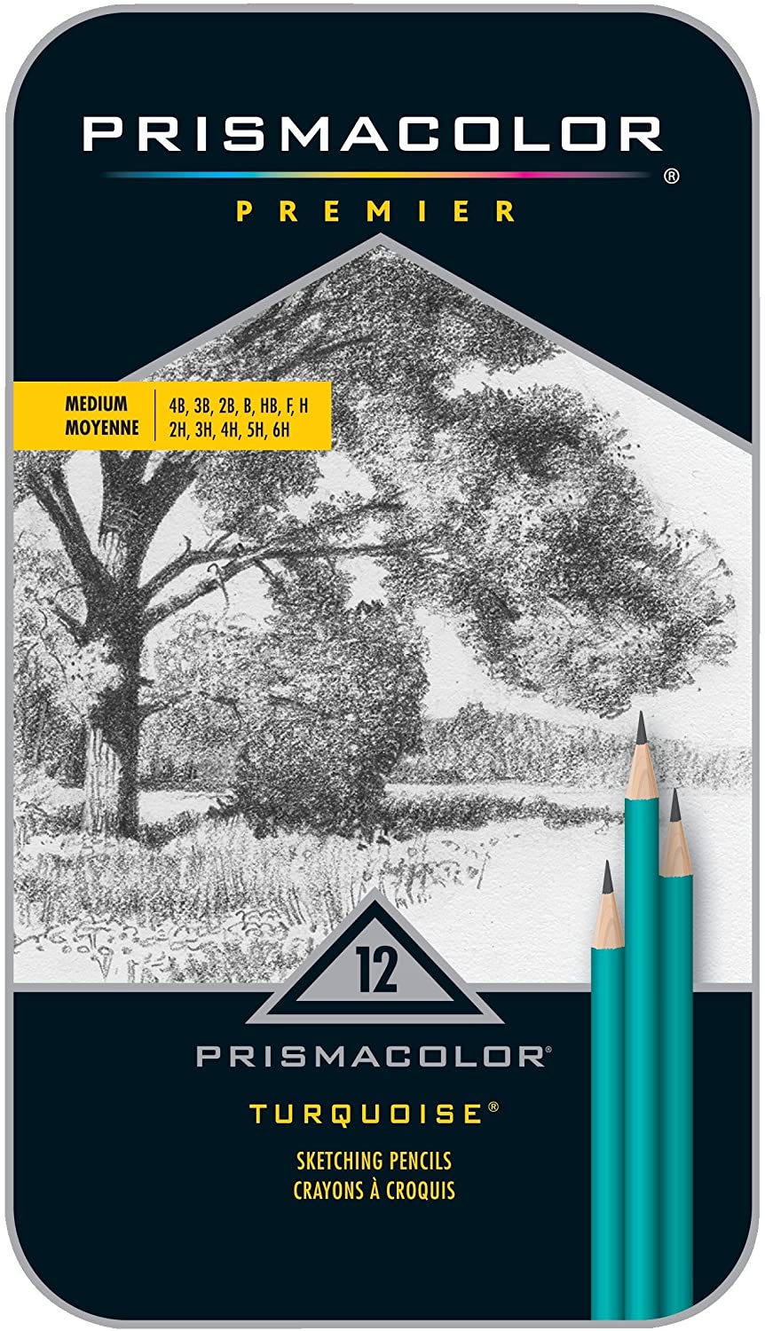Prismacolor Premier Turquoise, lápices de grafito de grado medio(1 paquete de 12)