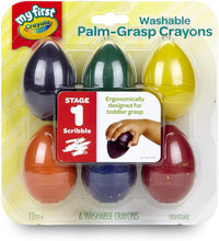 Cargar imagen en el visor de la galería, Crayola My First Washable Palm-Grasp Crayons for Toddlers, 6 Count
