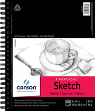 Carregar imagem no visualizador da galeria, Canson - Universal Heavy-Weight Sketch Pads, Side-Spiral, 9&quot; x 12&quot;

