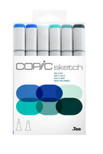 Cargar imagen en el visor de la galería, COPIC Sketch Marker Sets, 6-Color Set - Sea &amp; Sky
