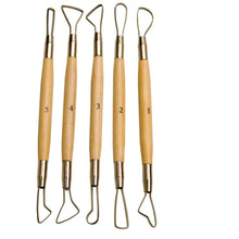 Load image into Gallery viewer, Double Tape Sculpting Tool Set 5 Pieces 6&quot; Trimming Tools - With Pins End
