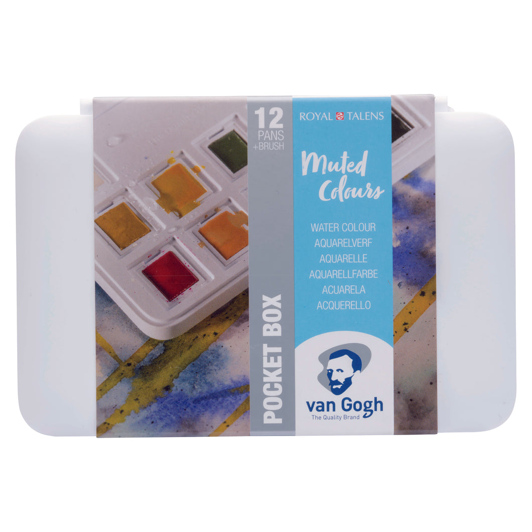 Van Gogh Watercolor Pocket Box Sets, 12-Pan Muted Colors Set