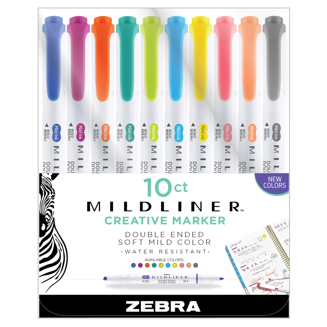 Mildliner Double-Ended Highlighter Sets, 10-Color Assorted Colors Set