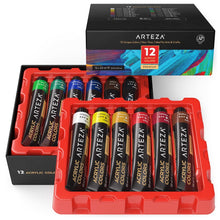 Load image into Gallery viewer, Arteza Acrylic Paint, Set of 12 Colors/Tubes (20 ml/0.74 oz.)
