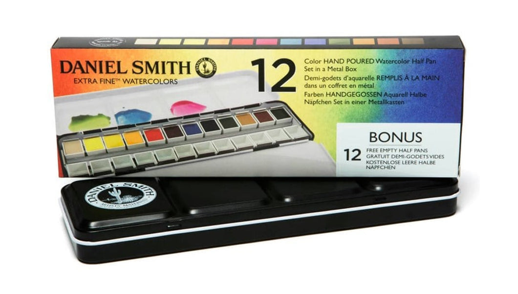 Daniel Smith - Extra Fine Watercolor Half Pan Sets, 12-Color