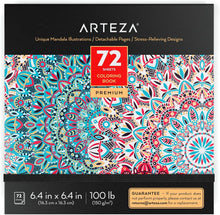 Load image into Gallery viewer, Arteza Coloring Book, Mandala Illustrations, Gray Outlines, 72 Sheets 
