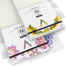 將圖片載入圖庫檢視器 Arteza - Libros para colorear, ilustraciones de flores, contornos grises, 72 hojas,
