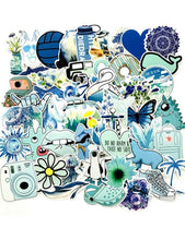 Cargar imagen en el visor de la galería, 50pcs Mixed Pattern Sticker grande azul variado
