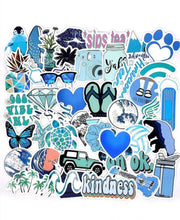 Cargar imagen en el visor de la galería, 50pcs Mixed Pattern Sticker - azulees variados
