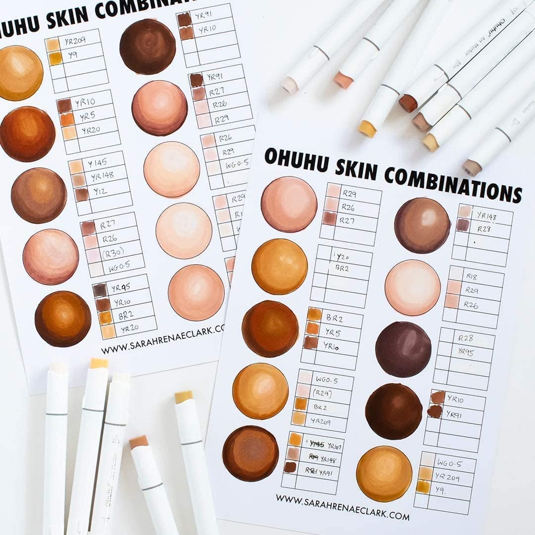 Ohuhu Skin Color Alcohol Based Markers (24 Colors) – Souligné HN