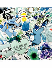 Cargar imagen en el visor de la galería, 50pcs Mixed Pattern Sticker grande azul variado
