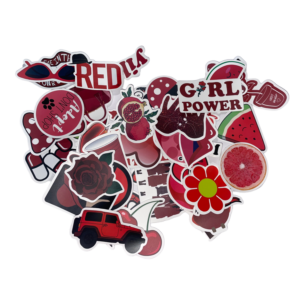 50pcs Red Stickers