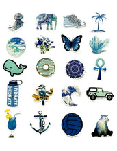 Carregar imagem no visualizador da galeria, 50pcs Mixed Pattern Sticker grande azul variado
