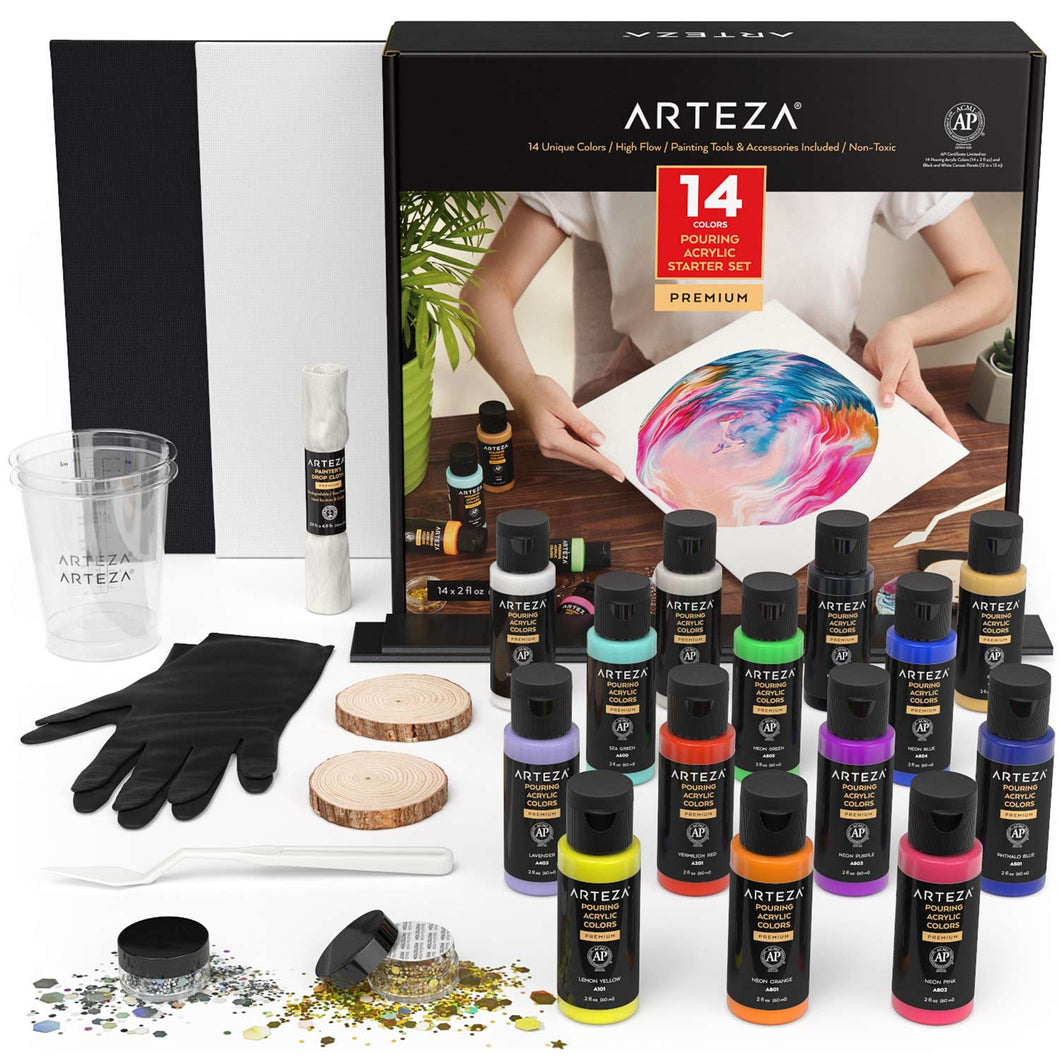 Arteza Pouring Acrilicos set de 14 colores