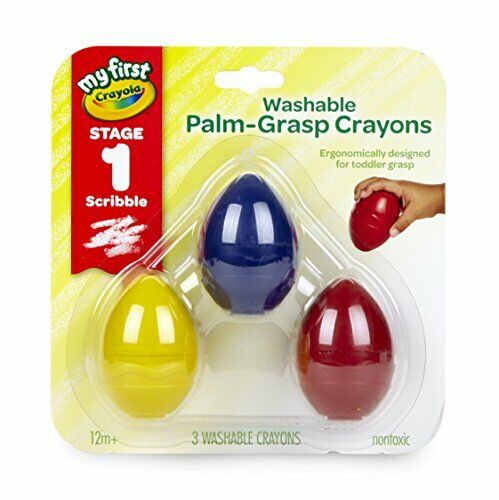 Crayola My First Toddler Crayons, Washable Palm Grip Crayons, 3 Count