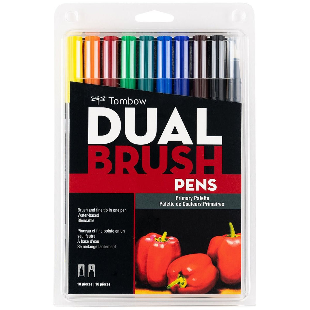 TOMBOW DUAL BRSH PEN/PRIMARY 10/CT