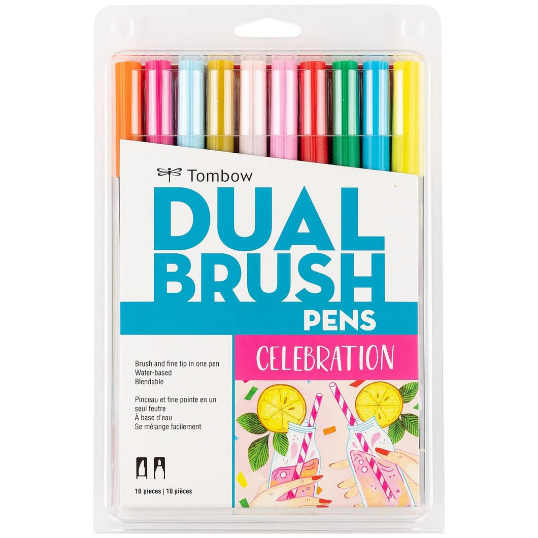 TOMBOW DUAL BRSH PEN/SET 10 CELEBRATION COLORS