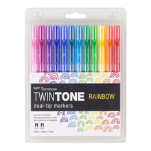 Cargar imagen en el visor de la galería, Tombow - Juego de 12 rotuladores Twintone - Rainbow
