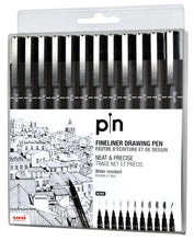 Cargar imagen en el visor de la galería, uni Pin Fineliner Sets - 12-Pen Set - Black
