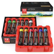 Load image into Gallery viewer, Arteza Watercolor Paint, Set of 12 Colors/Tubes, 12 x 12ml/0.4oz
